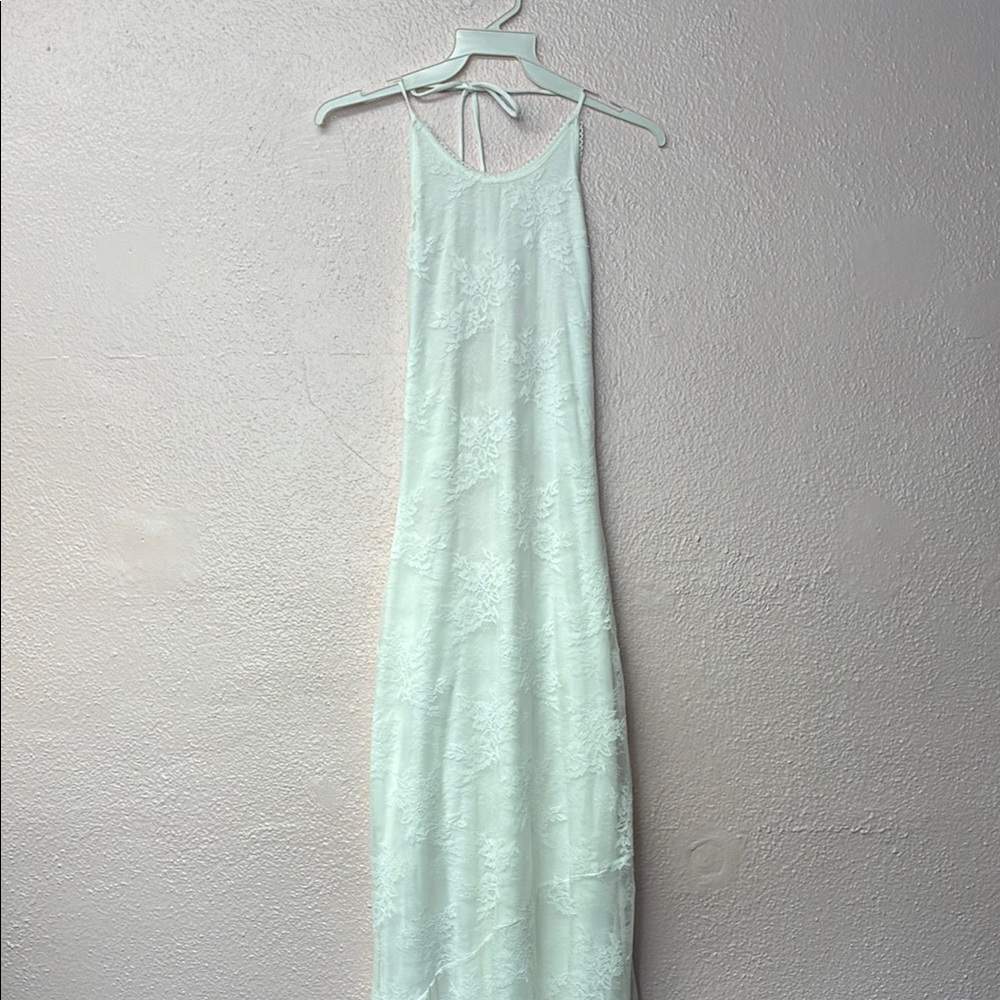 White Halter Sheath Dress